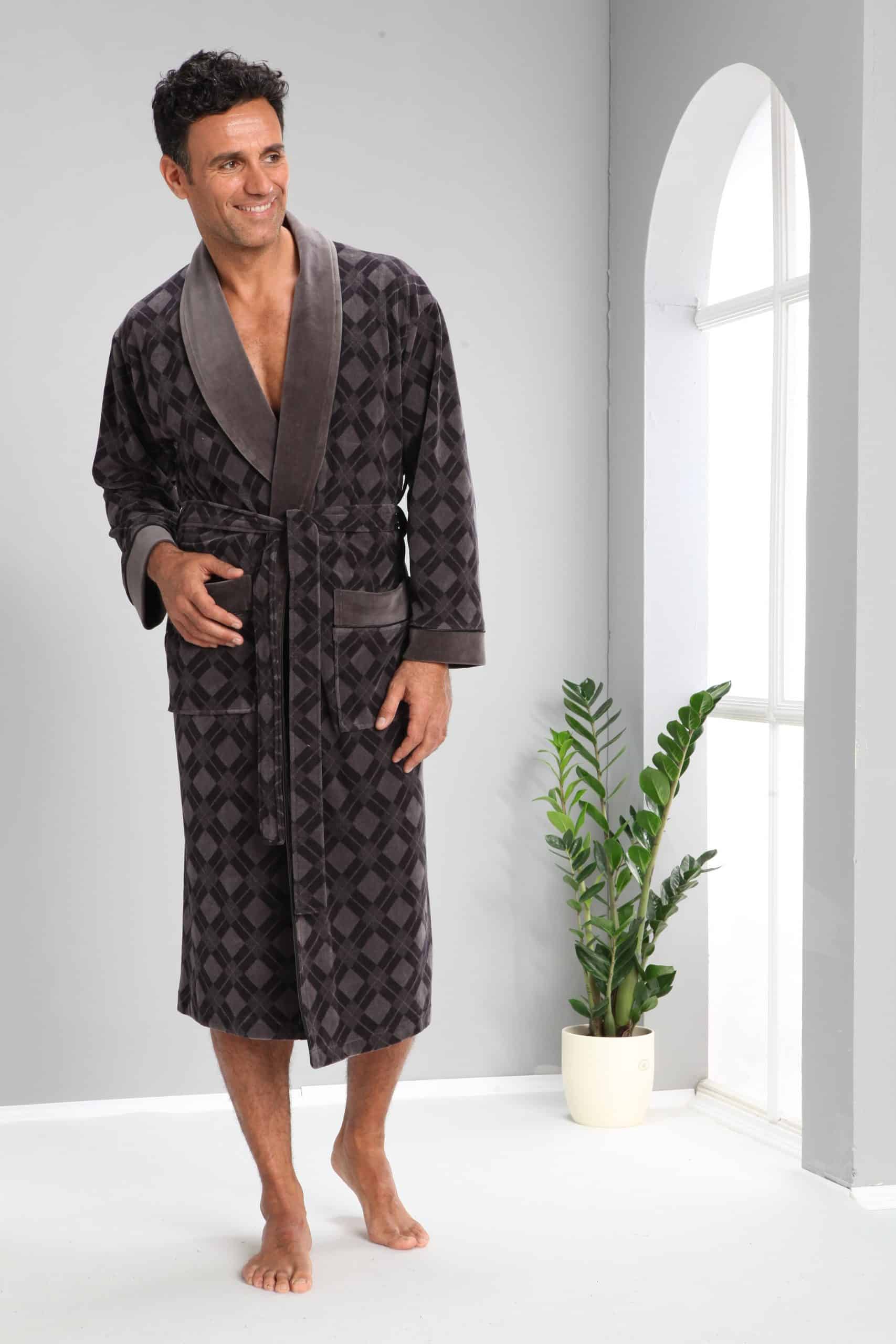 Heren Velours Badjas /Ochtendjas Freddy - Afbeelding 2