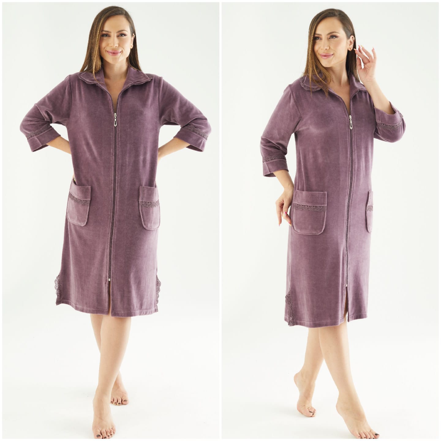 Dames Rits Badjas/Ochtendjas - Afbeelding 4