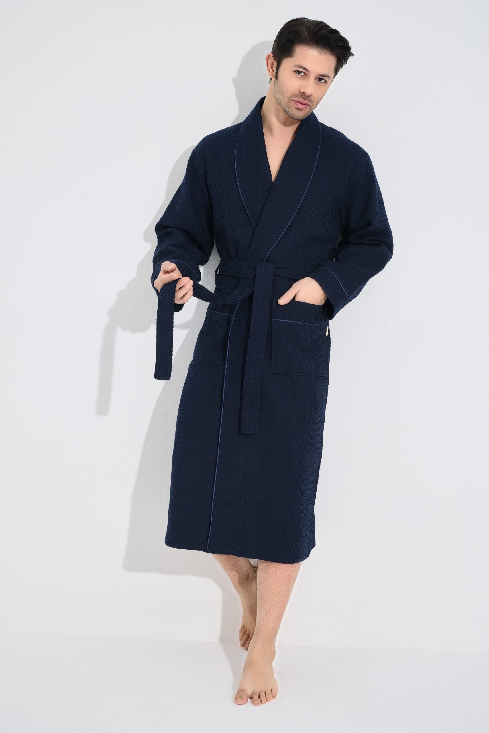 Heren Waffle Badjas Denis - Afbeelding 8