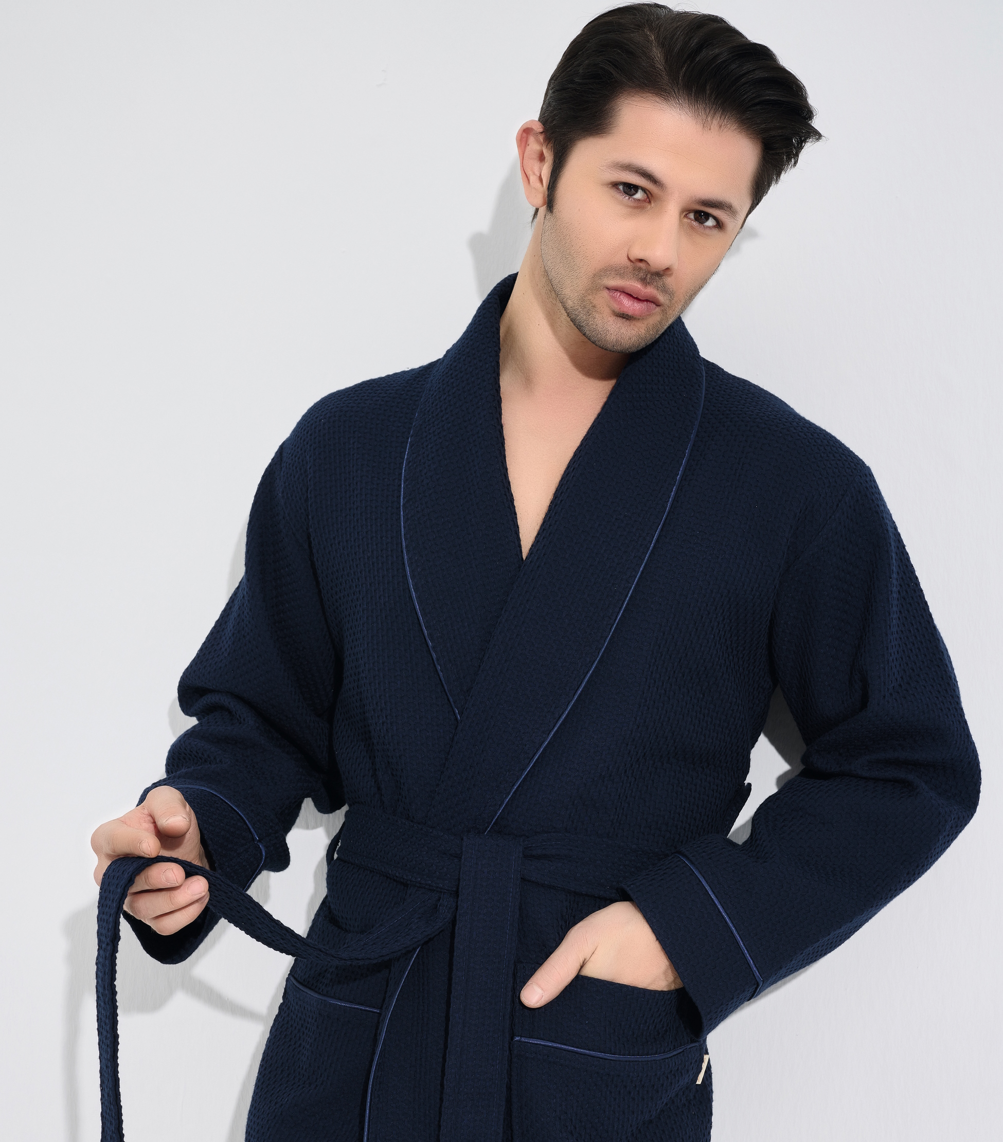 Heren Waffle Badjas Denis - Afbeelding 6