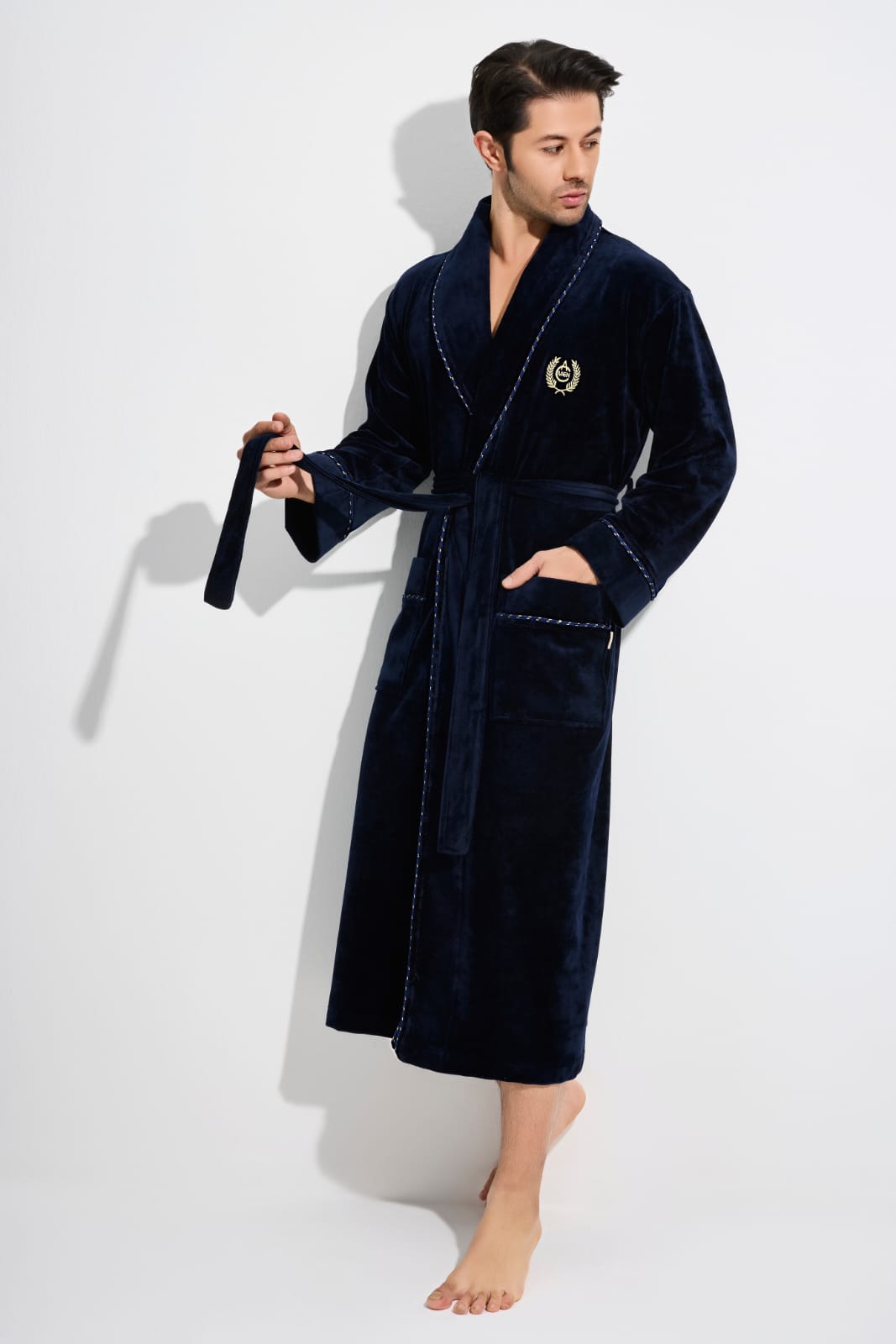 Heren Velours Badjas / Ochtendjas Raphael - Afbeelding 4