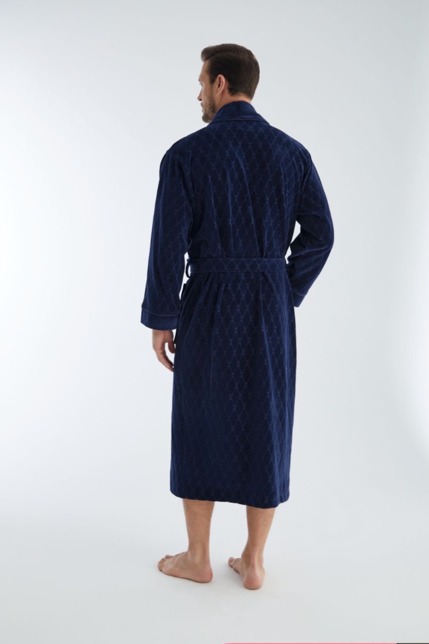 Heren Velour Badjas / Ochtendjas Max - Afbeelding 2