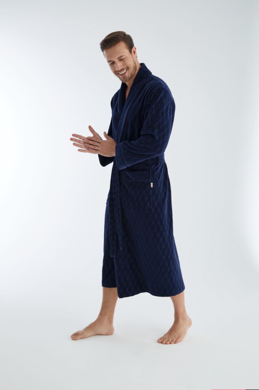 Heren Velour Badjas / Ochtendjas Max - Afbeelding 3