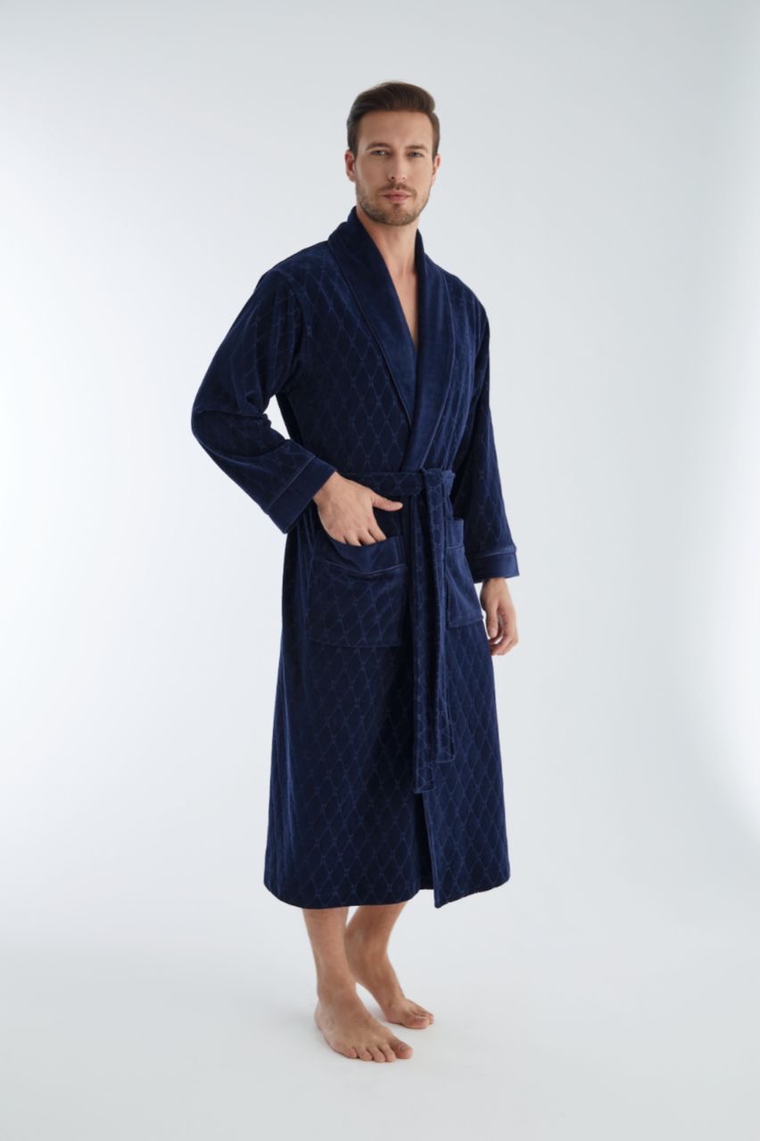 Heren Velour Badjas / Ochtendjas Max - Afbeelding 5