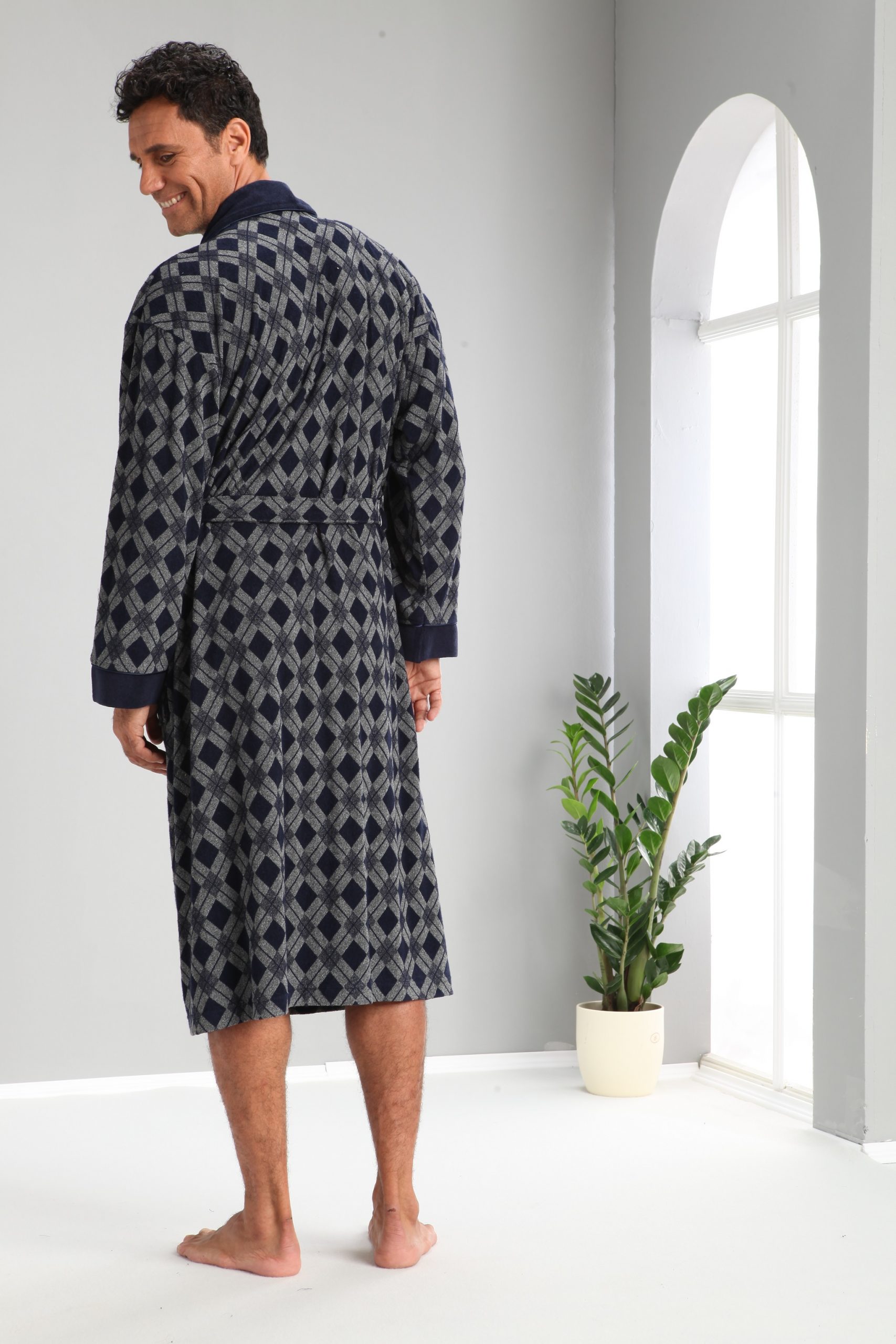 Heren Velours Badjas /Ochtendjas Freddy - Afbeelding 4