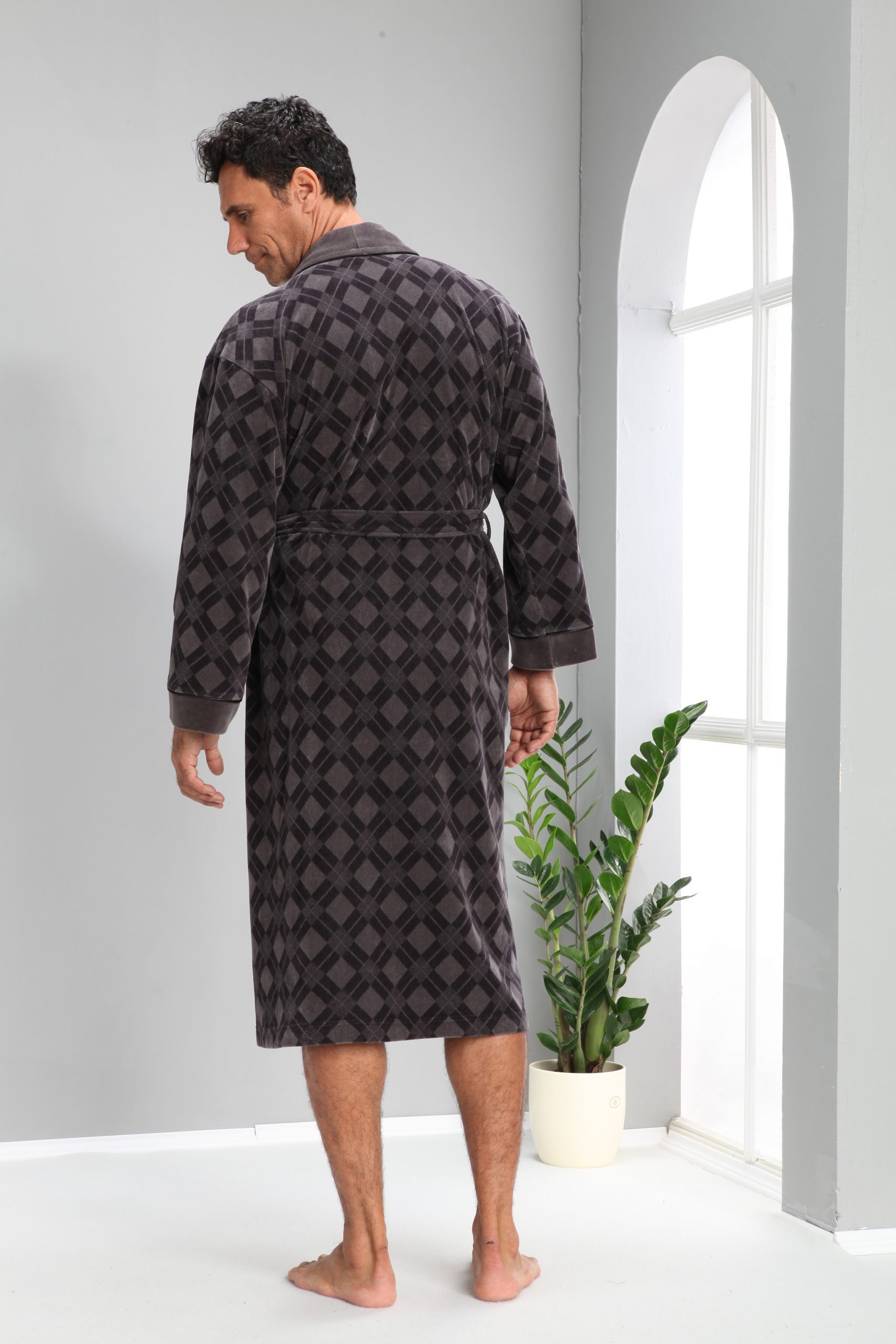 Heren Velours Badjas /Ochtendjas Freddy - Afbeelding 3