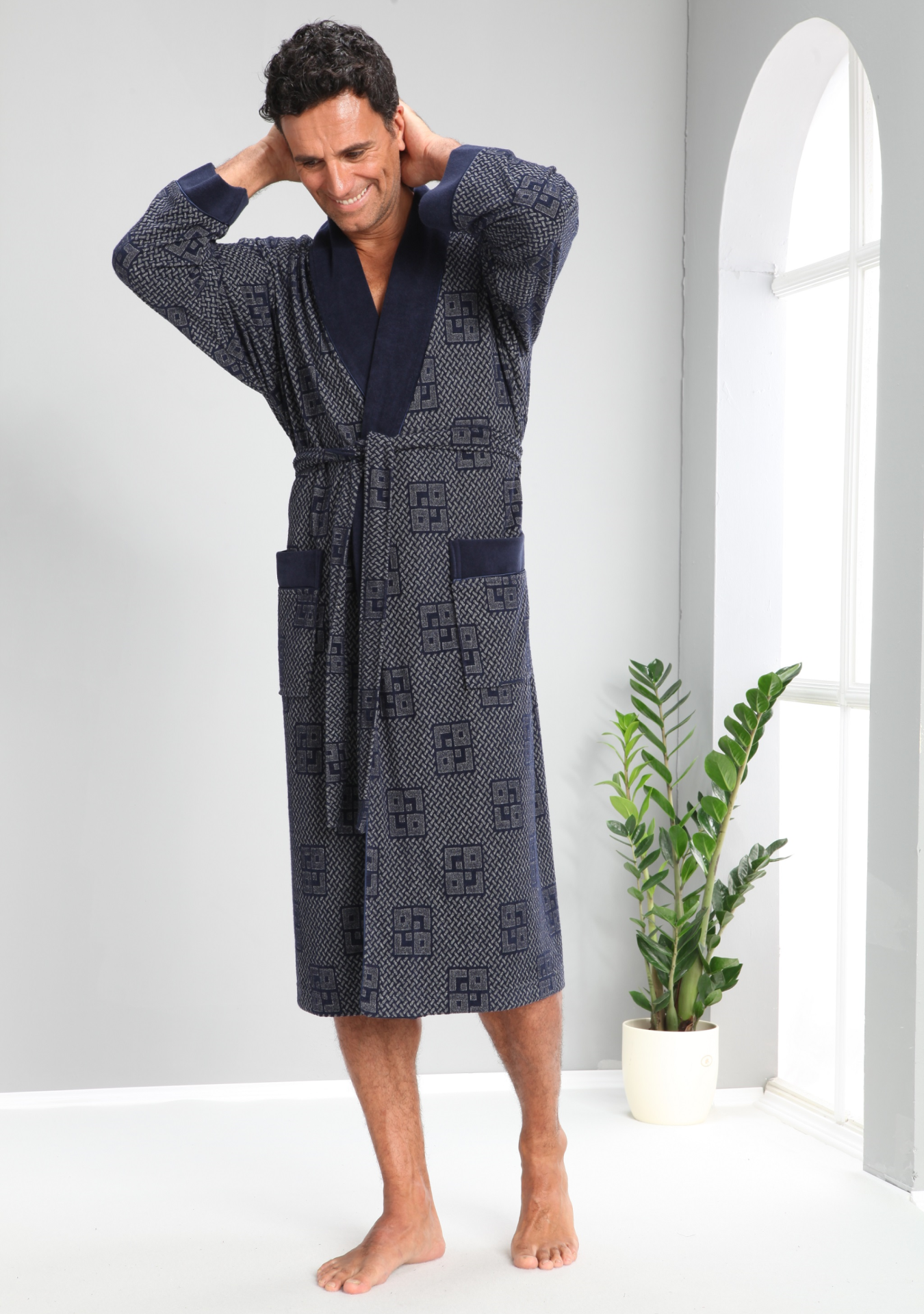 Heren Velour Badjas/ Ochtendjas Fernando