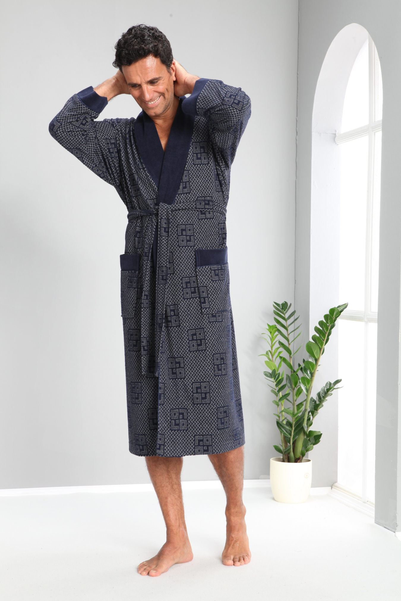 Heren Velour Badjas/ Ochtendjas Fernando