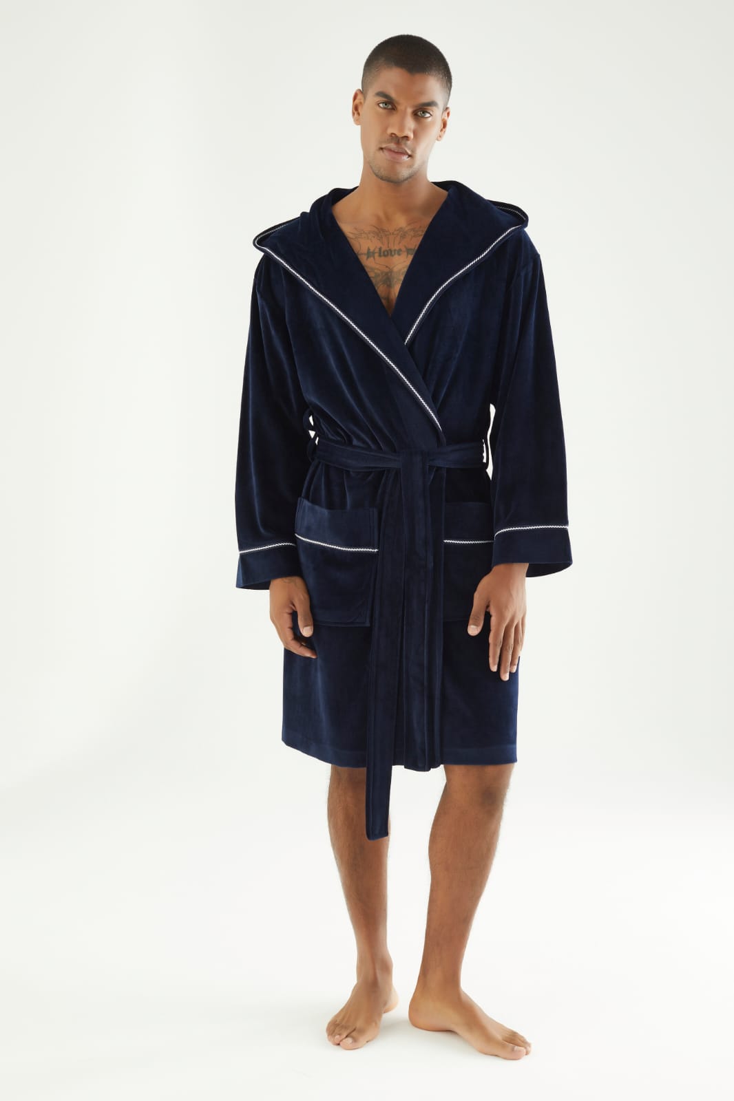 Heren Velour Badjas Louis - Afbeelding 6