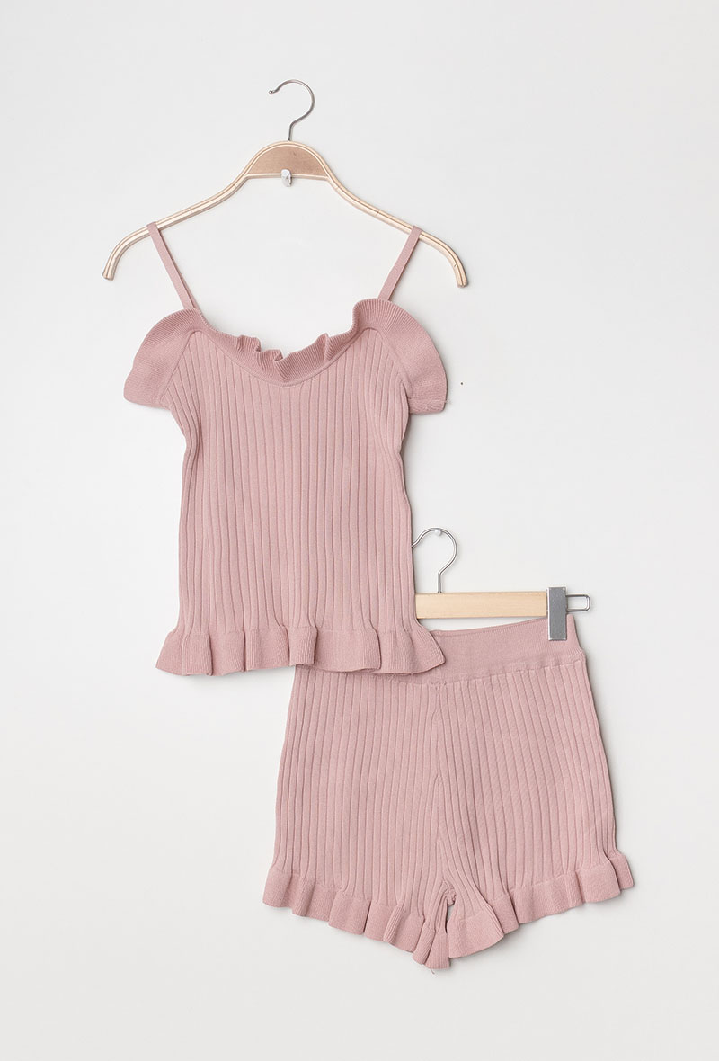 Rib Knitted Co Ord /Short & Top - Afbeelding 5