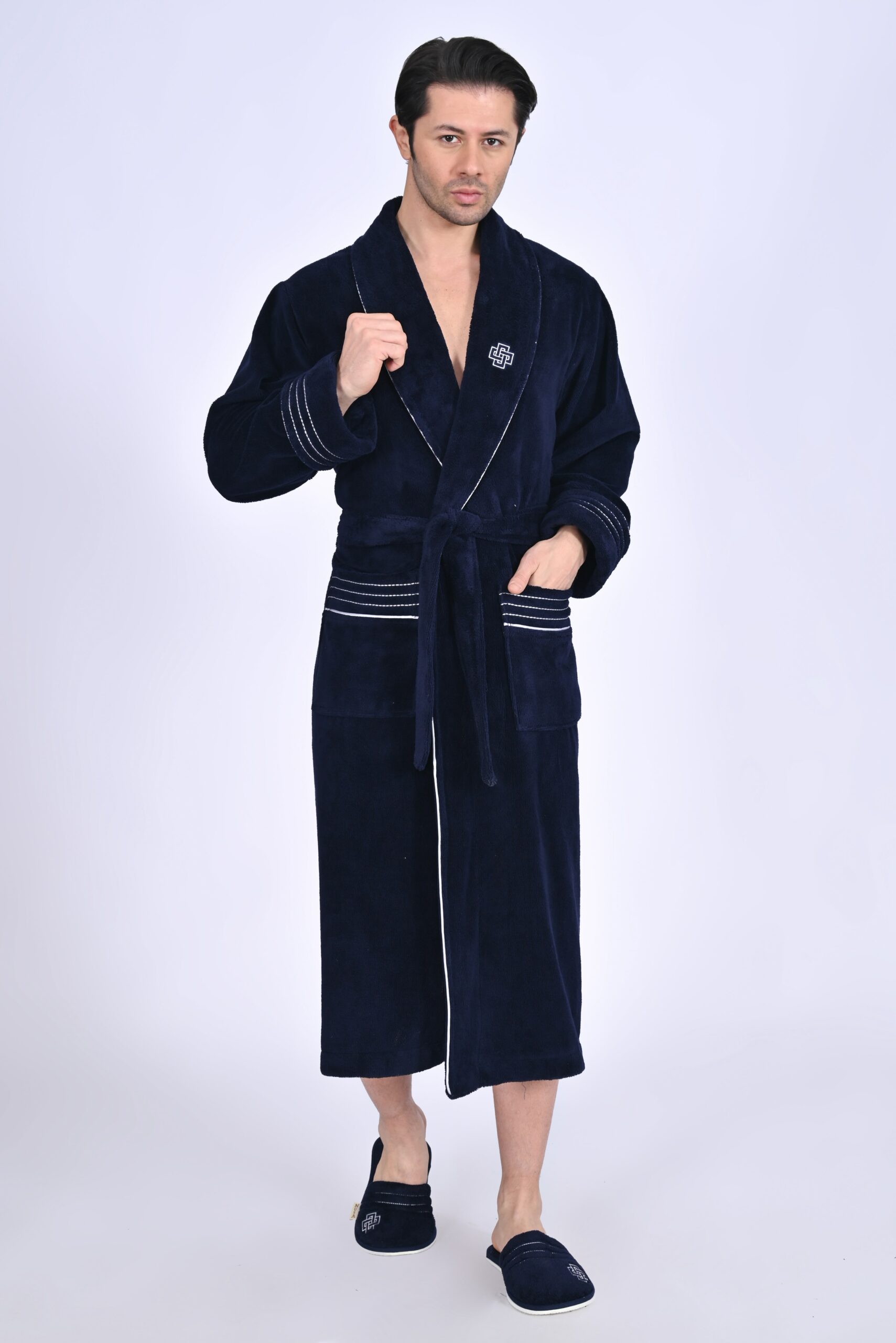 Heren Badjas Avi met pantoffels - Afbeelding 3