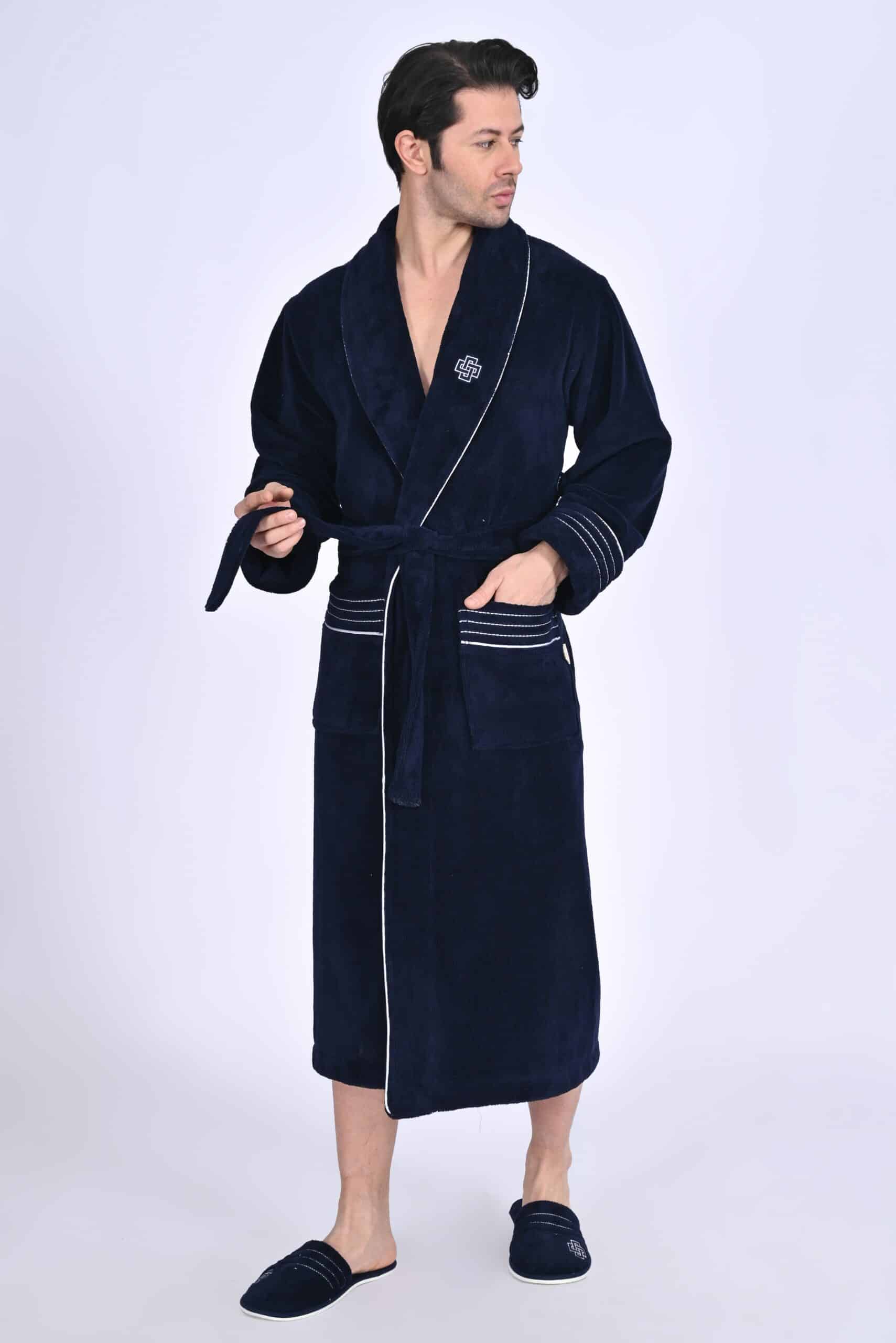 Heren Badjas Avi met pantoffels - Afbeelding 4