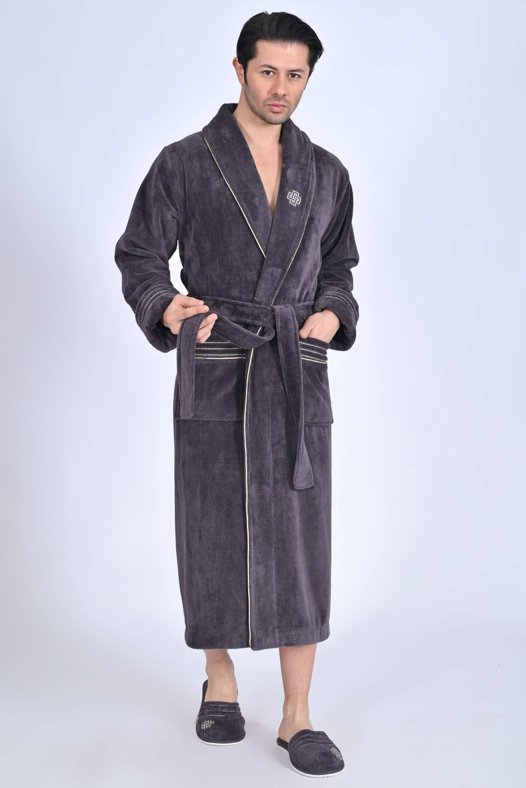 Heren Badjas Avi met pantoffels