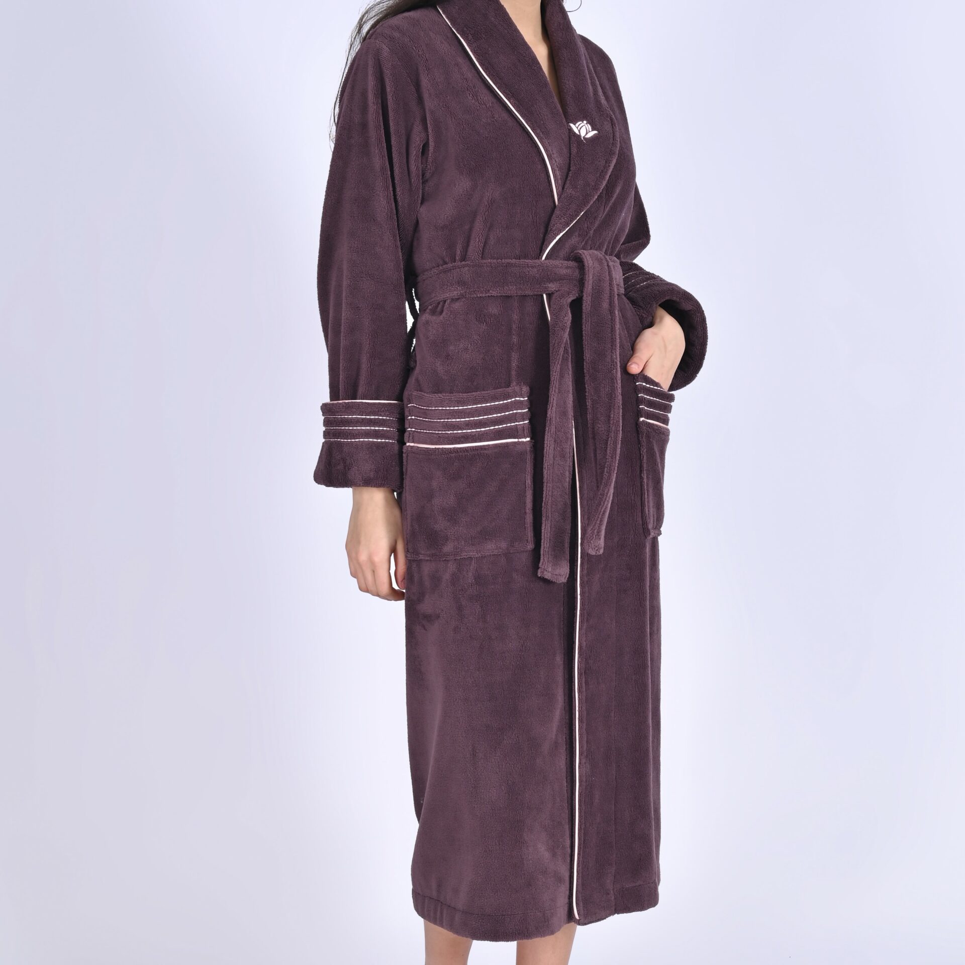 Dames Badjas Loren met pantoffels